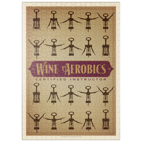 Darstellung des Puzzle-Motivs Wine Aerobics, Vintage Poster – Puzzleteile: 500