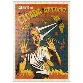 Darstellung des Puzzle-Motivs Cicada Invasion: Screaming Woman, Vintage Poster – Puzzleteile: 200