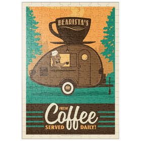 Darstellung des Puzzle-Motivs Bearista Coffee Trailer, Vintage Poster – Puzzleteile: 200