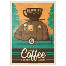 Darstellung des Puzzle-Motivs Bearista Coffee Trailer, Vintage Poster – Puzzleteile: 500