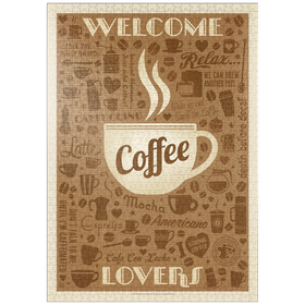 Darstellung des Puzzle-Motivs Kaffee-Muster, Vintage Poster – Puzzleteile: 1000