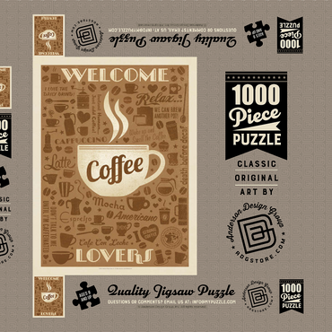 Coffee Pattern Print 1000 Puzzle Schachtel 3D Modell