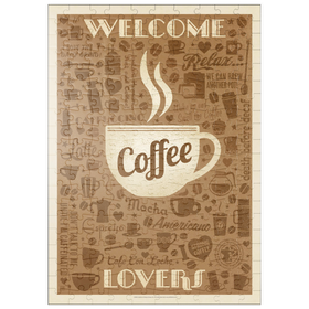 Darstellung des Puzzle Motivs Kaffee-Muster, Vintage Poster - Puzzleteile: 200