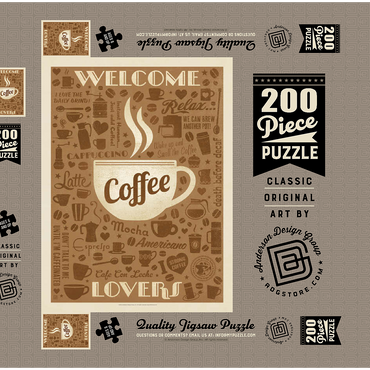 Coffee Pattern Print 200 Puzzle Schachtel 3D Modell