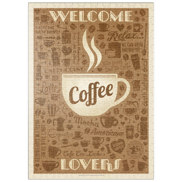 puzzleplate Coffee Pattern Print 500 Puzzle
