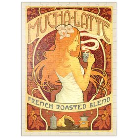 Darstellung des Puzzle Motivs Milchkaffee-Latte, Vintage Poster - Puzzleteile: 200