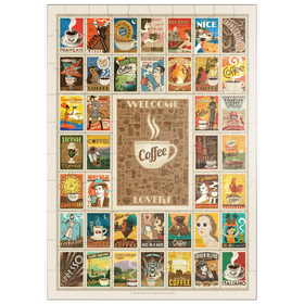 Darstellung des Puzzle-Motivs Coffee Collection, Vintage Poster – Puzzleteile: 100