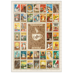 Darstellung des Puzzle-Motivs Coffee Collection, Vintage Poster – Puzzleteile: 200