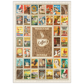 Darstellung des Puzzle-Motivs Coffee Collection, Vintage Poster – Puzzleteile: 500