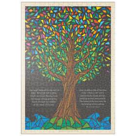 Darstellung des Puzzle-Motivs Baum des Lebens, Vintage Poster – Puzzleteile: 500