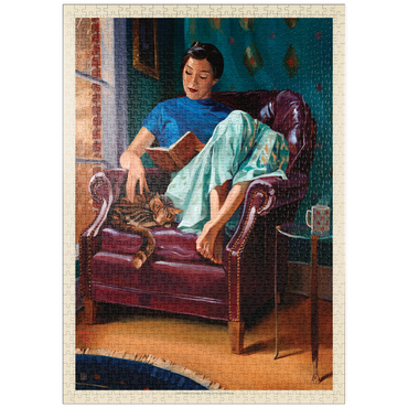 puzzleplate Oil Painting: Cat Nap 1000 Puzzle