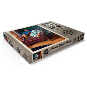 Darstellung des Puzzle Motivs Ölgemälde: Katzen-Nickerchen, Vintage Poster - Puzzleteile: 200