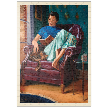 puzzleplate Oil Painting: Cat Nap 200 Puzzle