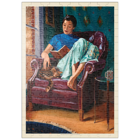 puzzleplate Oil Painting: Cat Nap 200 Puzzle