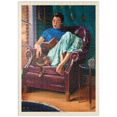 puzzleplate Oil Painting: Cat Nap 500 Puzzle