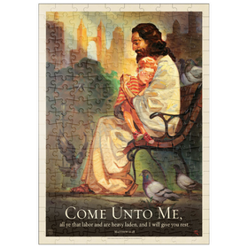 Darstellung des Puzzle Motivs Jesus: Komm zu mir, Vintage Poster - Puzzleteile: 200