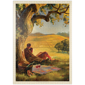 Darstellung des Puzzle Motivs Ölgemälde: Wine Country, Vintage Poster - Puzzleteile: 1000