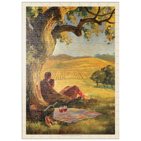 Darstellung des Puzzle Motivs Ölgemälde: Wine Country, Vintage Poster - Puzzleteile: 200