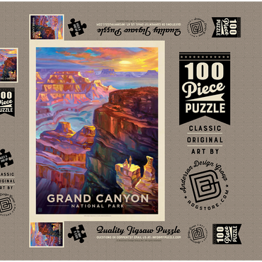 Grand Canyon National Park: Sunset-KC 100 Puzzle Schachtel 3D Modell