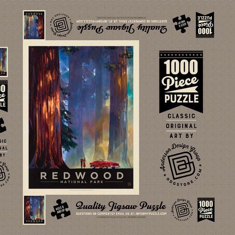 Redwood National Park: Among the Giants 1000 Puzzle Schachtel 3D Modell