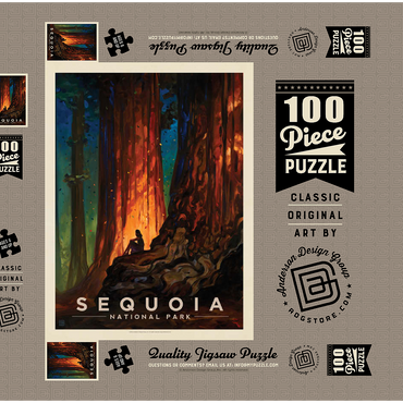 Sequoia National Park: Nature's Cathedral-KC 100 Puzzle Schachtel 3D Modell