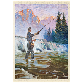 Darstellung des Puzzle-Motivs Classic Sportsman: Fliegenfischen, Vintage Poster – Puzzleteile: 500