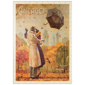 Darstellung des Puzzle-Motivs Chicago: Windy City Kiss, Vintage Poster – Puzzleteile: 200