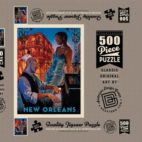 New Orleans: Jazz 500 Puzzle Schachtel 3D Modell