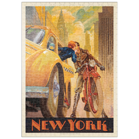 Darstellung des Puzzle Motivs Die New Yorker Minute, Vintage Poster - Puzzleteile: 500