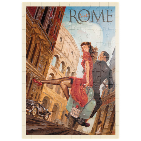 puzzleplate Italy: Rome by Vespa 100 Puzzle