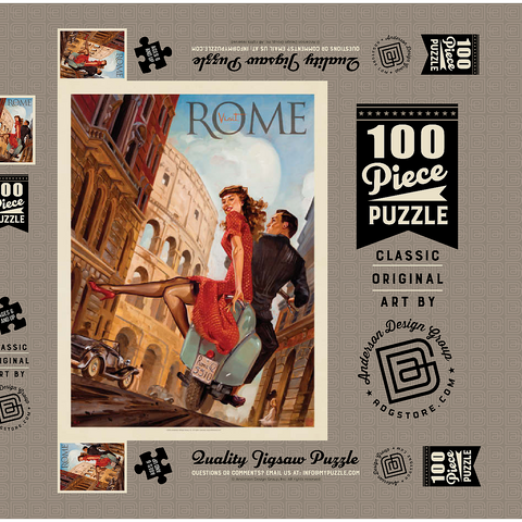 Italy: Rome by Vespa 100 Puzzle Schachtel 3D Modell