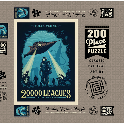 20,000 Leagues Under the Sea: Jules Verne 200 Puzzle Schachtel 3D Modell