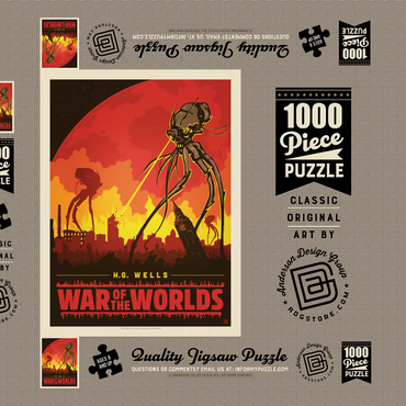 War of the Worlds: H.G. Wells 1000 Puzzle Schachtel 3D Modell