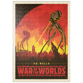 Darstellung des Puzzle-Motivs Krieg der Welten: H.G. Wells, Vintage Poster – Puzzleteile: 200