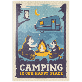 Darstellung des Puzzle-Motivs Camping Is Our Happy Place! (Cartoon Critters) – Puzzleteile: 1000