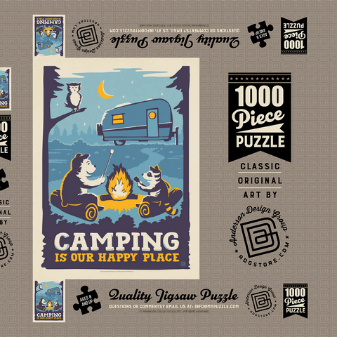 Camping Is Our Happy Place! (Cartoon Critters) 1000 Puzzle Schachtel 3D Modell