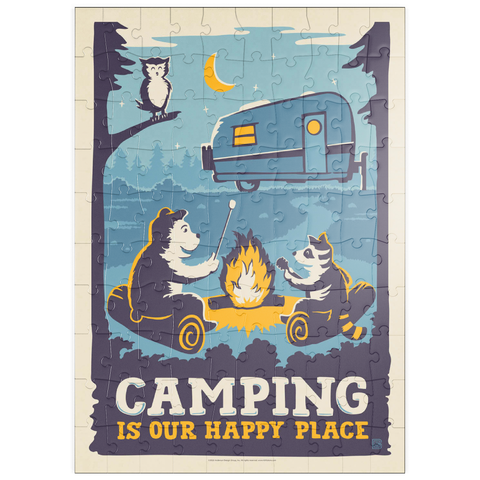 puzzleplate Camping Is Our Happy Place! (Cartoon Critters) 100 Puzzle