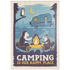 Darstellung des Puzzle Motivs Camping Is Our Happy Place! (Cartoon Critters) - Puzzleteile: 100