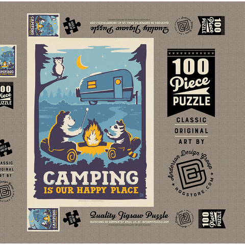Camping Is Our Happy Place! (Cartoon Critters) 100 Puzzle Schachtel 3D Modell