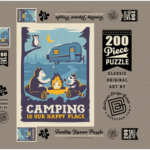 Camping Is Our Happy Place! (Cartoon Critters) 200 Puzzle Schachtel 3D Modell