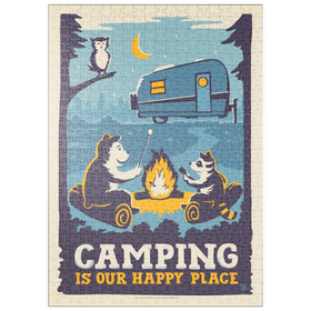 Darstellung des Puzzle-Motivs Camping Is Our Happy Place! (Cartoon Critters) – Puzzleteile: 500