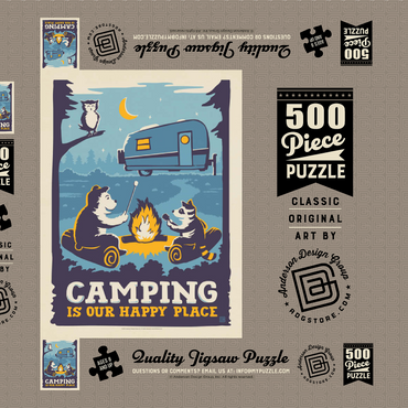 Camping Is Our Happy Place! (Cartoon Critters) 500 Puzzle Schachtel 3D Modell
