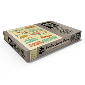 Alternative Darstellung des Puzzle-Motivs Happy Camper (Anhänger-Musterdruck), Vintage Poster – Puzzleteile: 1000