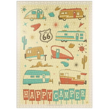 puzzleplate Happy Camper (Trailer Pattern Print) 1000 Puzzle
