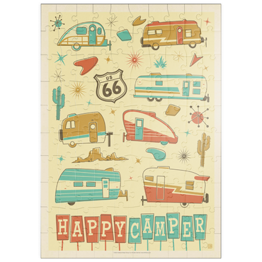 puzzleplate Happy Camper (Trailer Pattern Print) 100 Puzzle