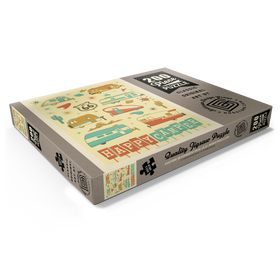 Darstellung des Puzzle Motivs Happy Camper (Anhänger-Musterdruck), Vintage Poster - Puzzleteile: 200