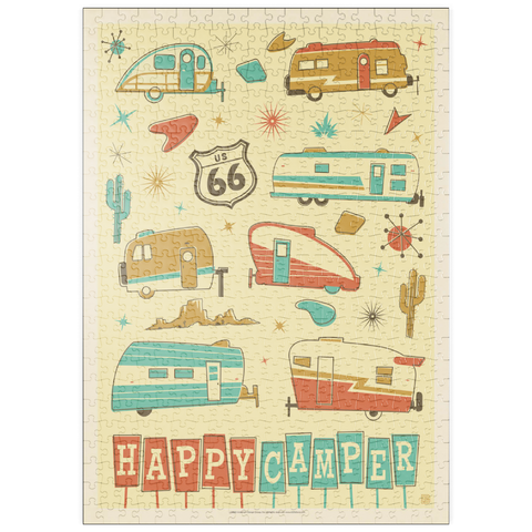 puzzleplate Happy Camper (Trailer Pattern Print) 500 Puzzle