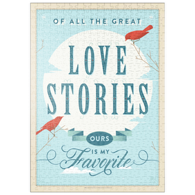 Darstellung des Puzzle Motivs Meine liebste Liebesgeschichte, Vintage Poster - Puzzleteile: 500