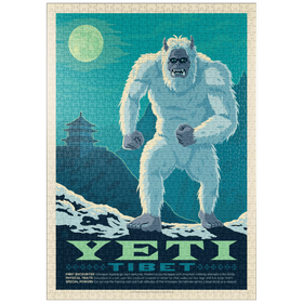 Darstellung des Puzzle-Motivs Mythische Kreaturen: Yeti, Vintage poster – Puzzleteile: 1000