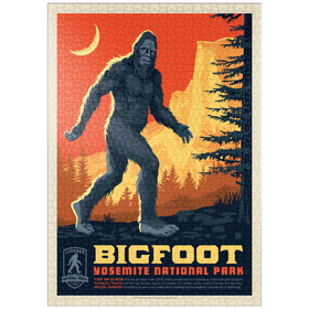 Darstellung des Puzzle-Motivs Legenden der Nationalparks: Bigfoot im Yosemite – Puzzleteile: 1000